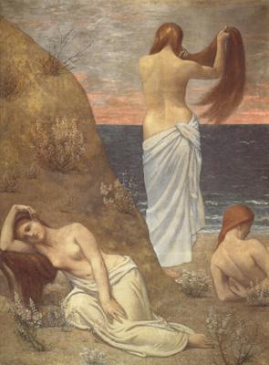 Pierre Puvis de Chavannes Young Girls at the Seaside (mk19) France oil painting art